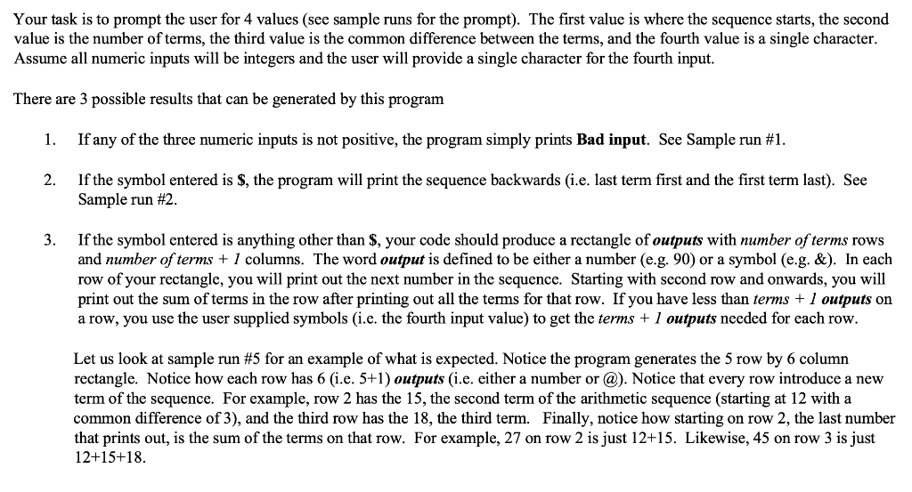 Using JAVA Your task is to prompt the user for 4 values