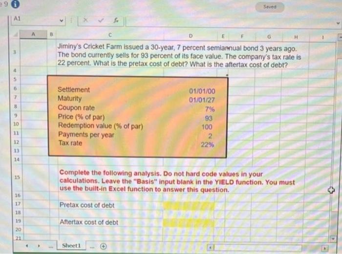 please answer in EXCEL FORMULAS and EXACT CELLS FROM THE PICTURE 29