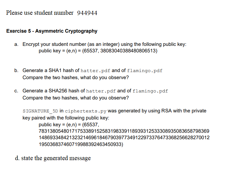  please solve exercise no.5 