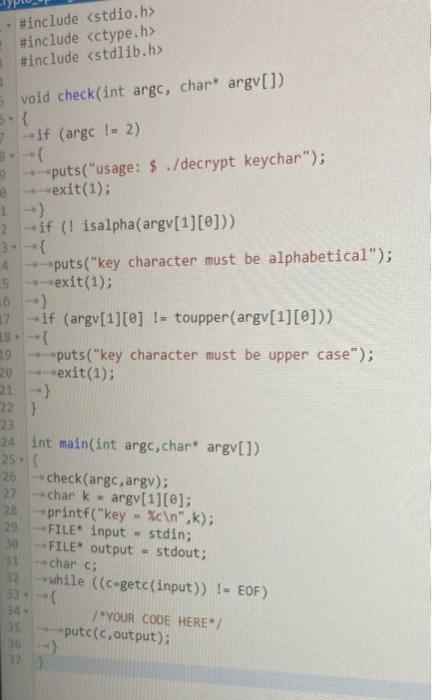  fill in the code on line 34 for the decryption of