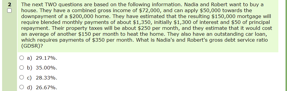 2 0 The next TWO questions are based on the following