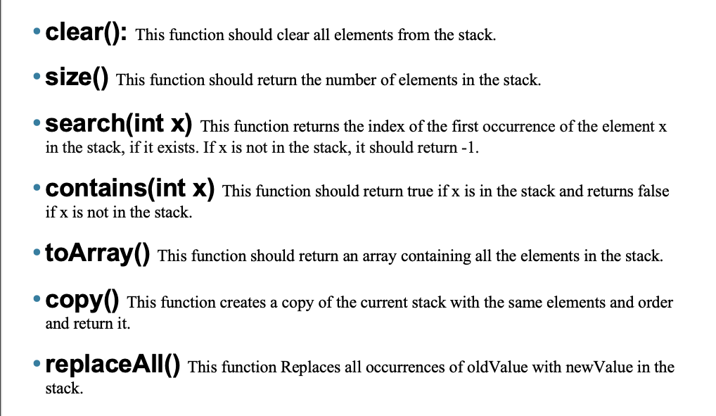  Please help impliment the methods from the screenshot into the LinkedStack