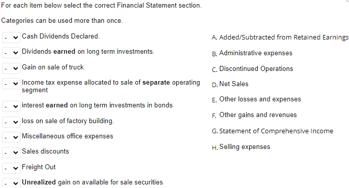The sooner the better, please help For each item below select the
