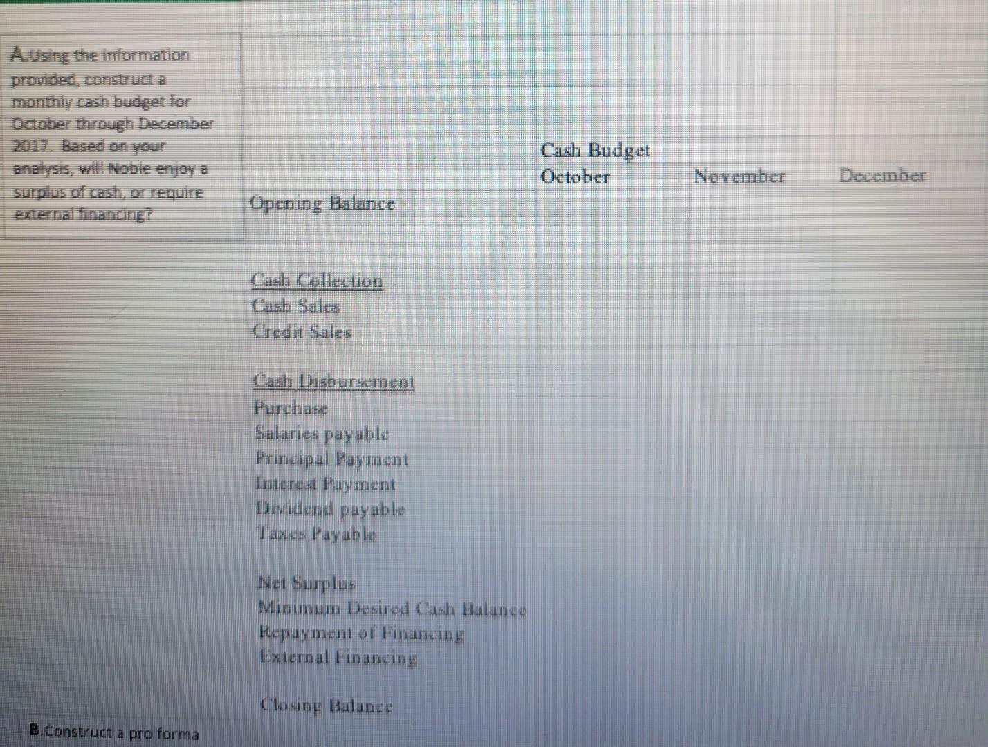 pro forma income statement for the first fiscal quarter of 2018 (Oct.
