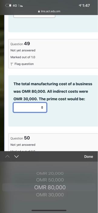 FAST answer please just need which option 4G .. 11:47 Ims.act.edu.om Question
