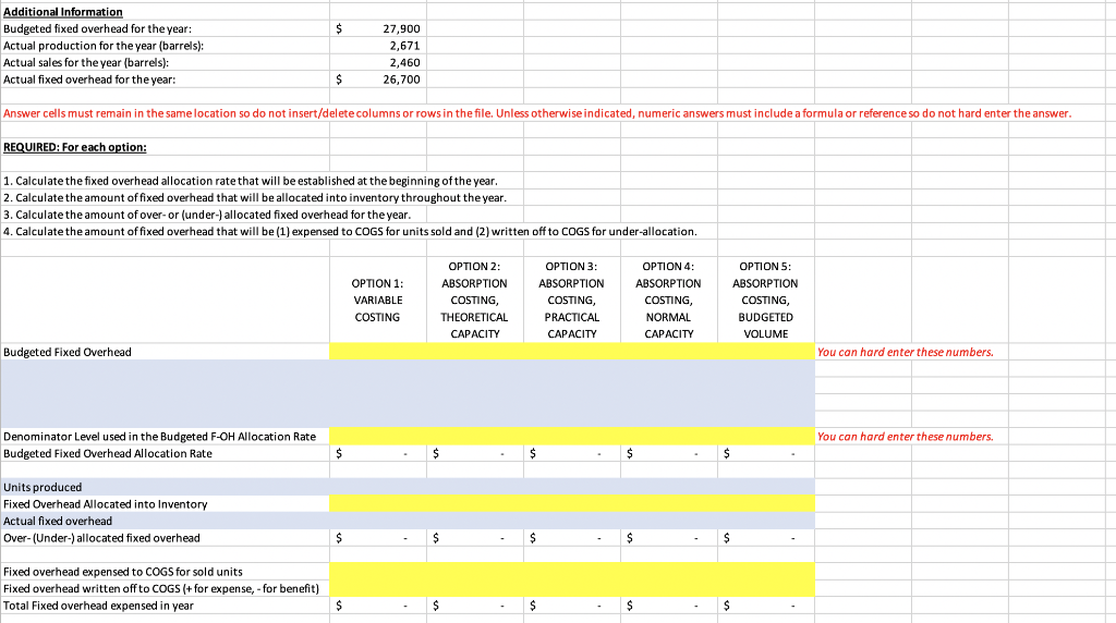ANALYSIS Overhead Allocation with Capacity Considerations Free work cells Answer cells Jeanie