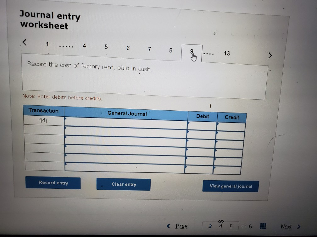 transaction list Journal entry worksheet View transaction list Journal entry worksheet Required