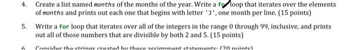 python 5 star rating 4. Create a list named months of the