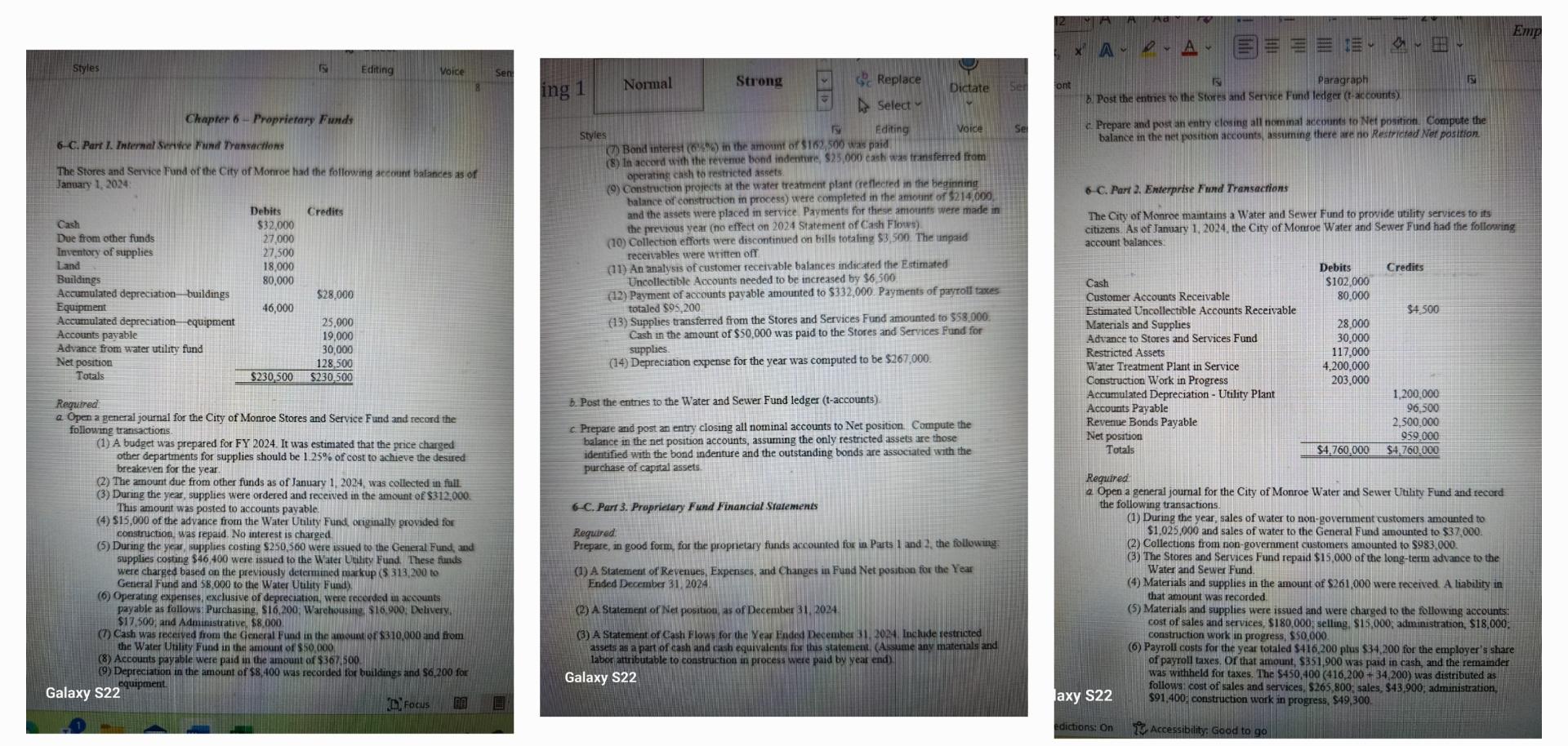  Styles6-C. Part L. Internal Senie und TransactionsCashDue from other fundsInventory of