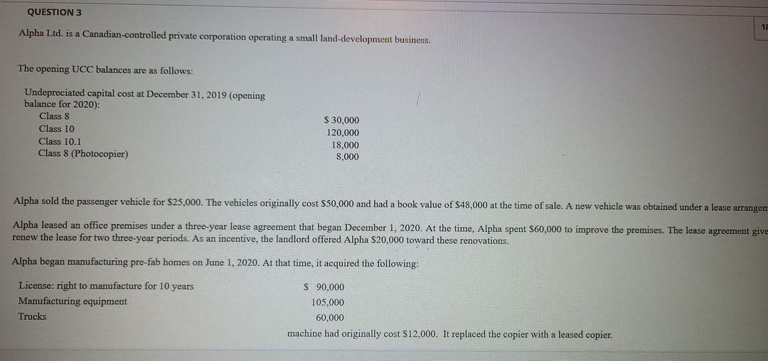 Can you Please explain me this Problem? Thanks! QUESTION 3 18 Alpha