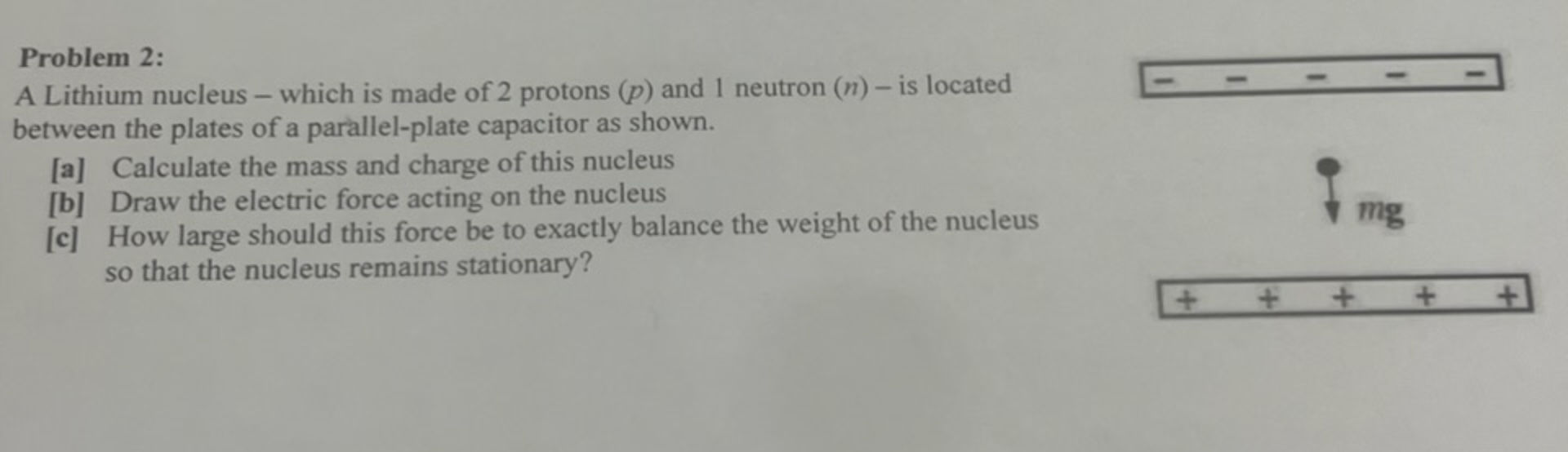  Problem 2: A Lithium nucleus - which is made of 2