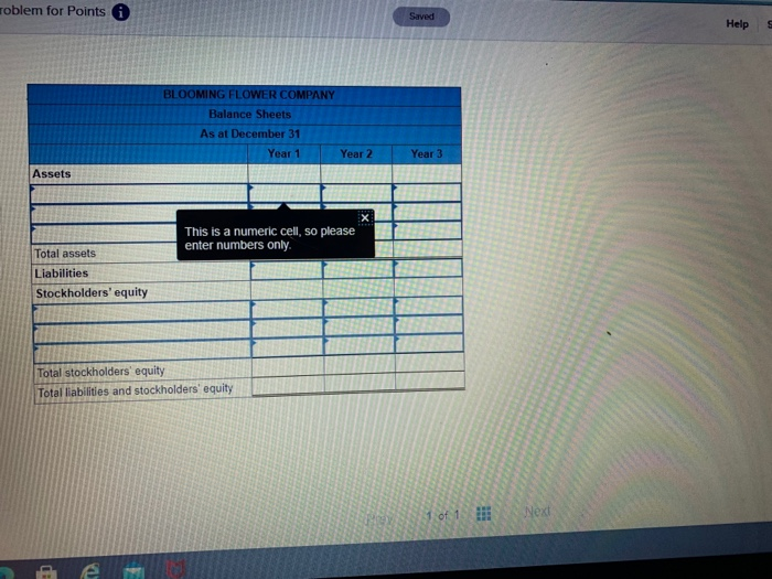 4-1, 4-6 Blooming Flower Company was started in Year 1 when it