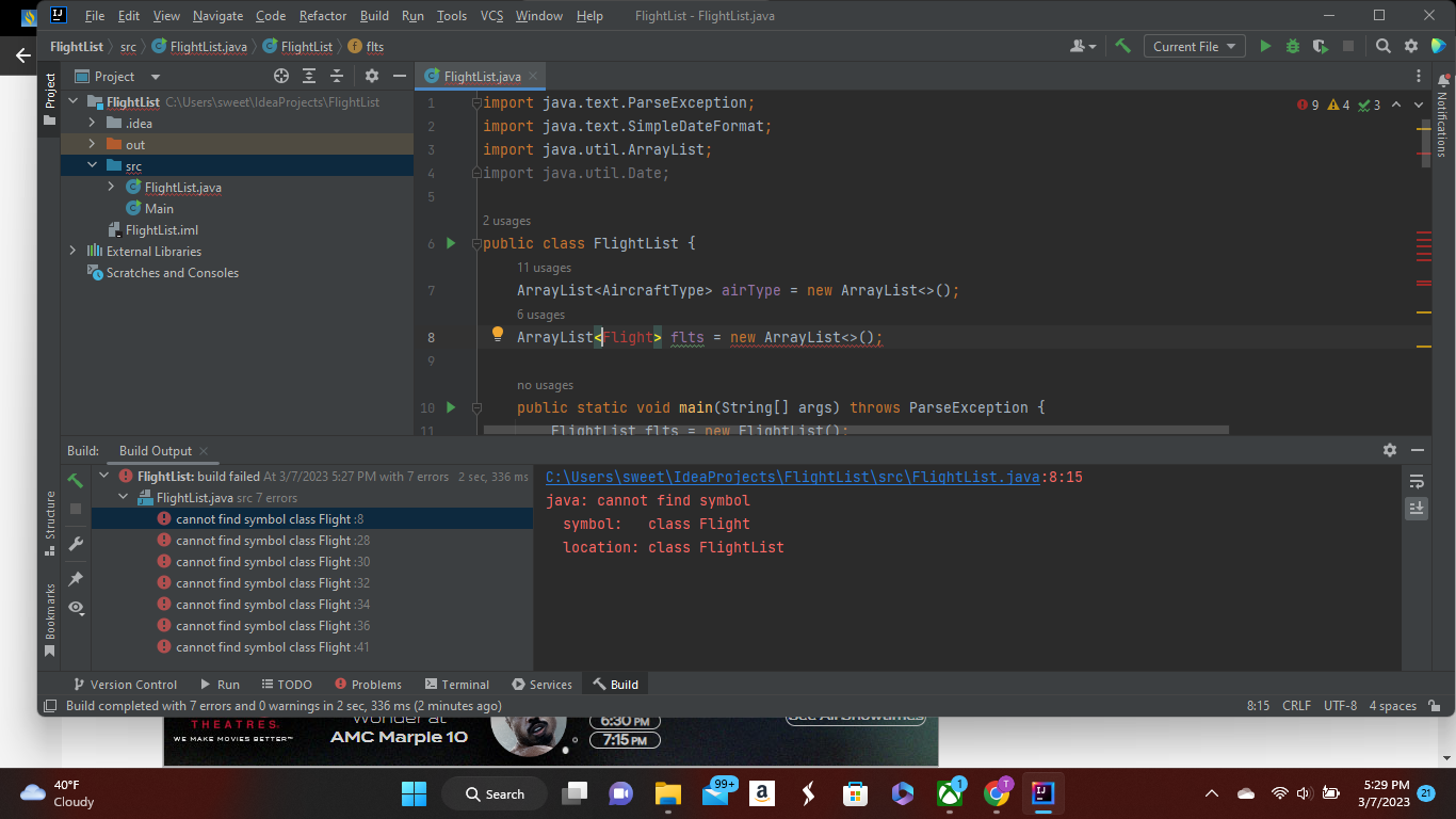 I keep getting an error message when I try to compile this
