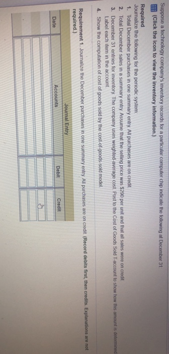  Suppose a technology company's inventory records for a particular computer chip