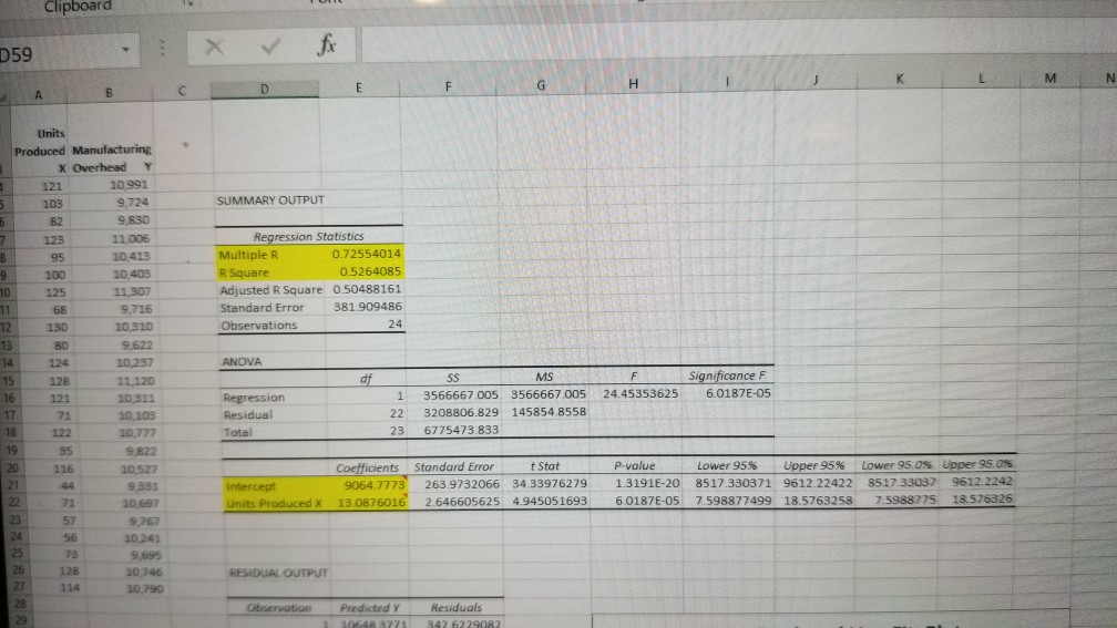 does our Manufacturing Overhead Increase? 2.using multiple regression, for each unit produced,