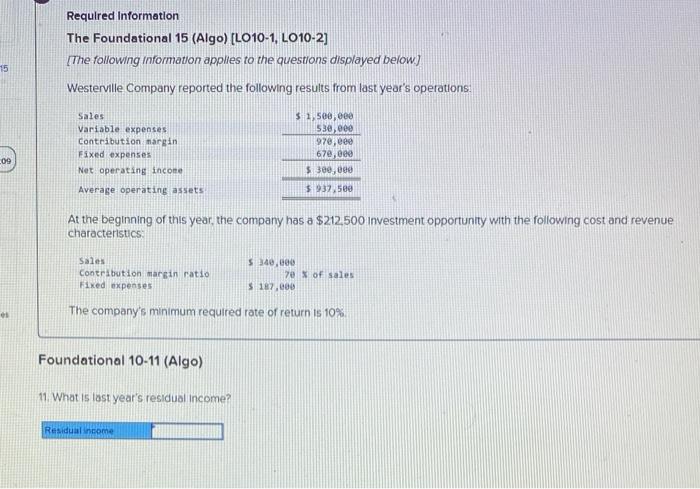 reported the following results from last year's operations: Sales Variable expenses Contribution