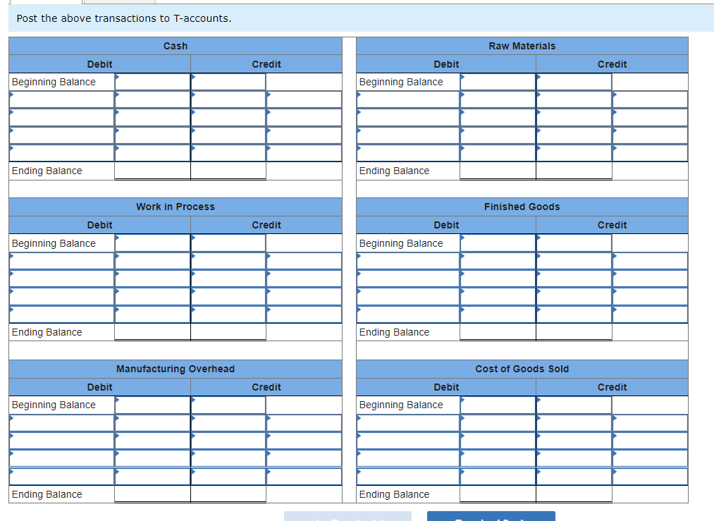 is a manufacturing company that had no beginning inventories. A subset of