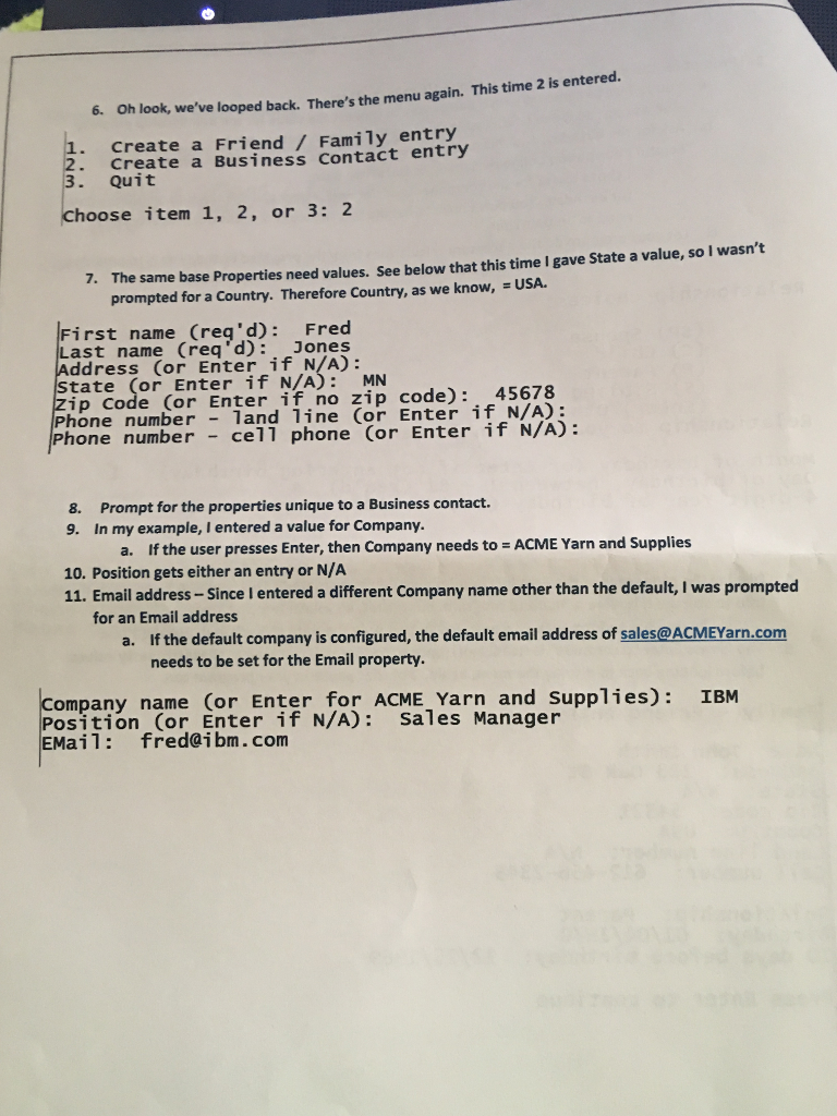 entered. The menu (see screenshots below) appears first, and what follows depends