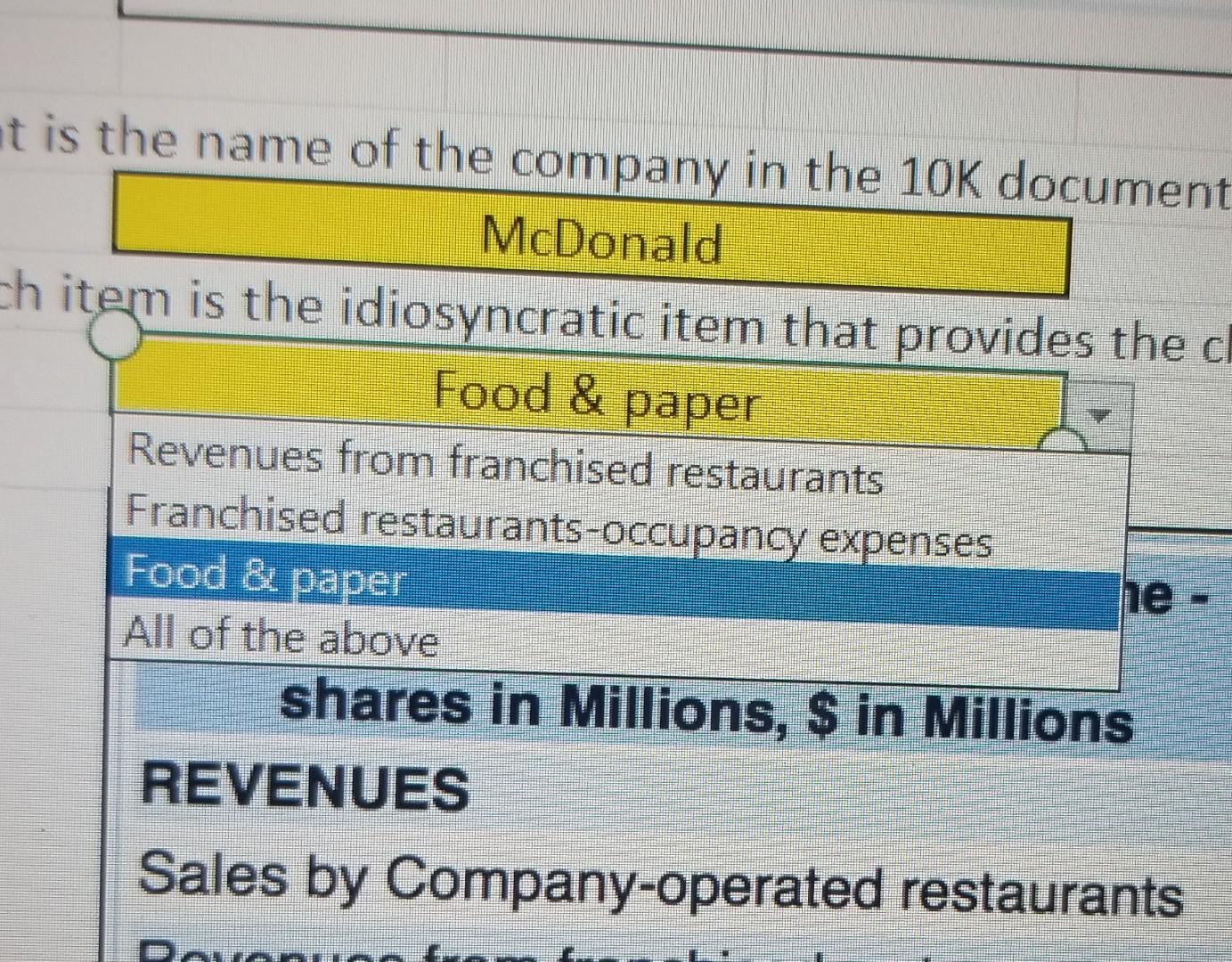 name of the company in the 10K document below? The following questions