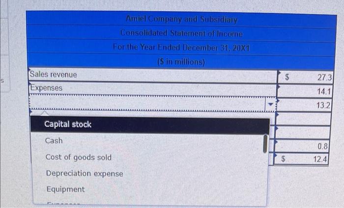 column. 2-7 Exercise 2-13 Presentation of Net Income Attributable to Noncontrolling Interests