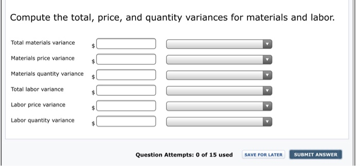 single product, has prepared the following standard cost sheet for one unit