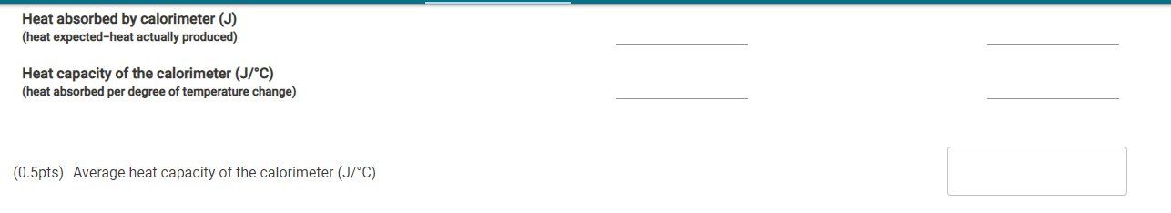 NaOH solution (mL) 53.8 54.6 Initial temperature of HCl solution (C) 20.5