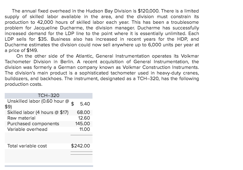 13-8) General Instrumentation Corporation manufactures dashboard instruments for heavy construction equipment. The