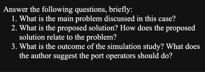 in multi- purpose cargo terminals Yavuz KeceliAnswer the following questions, briey:. What