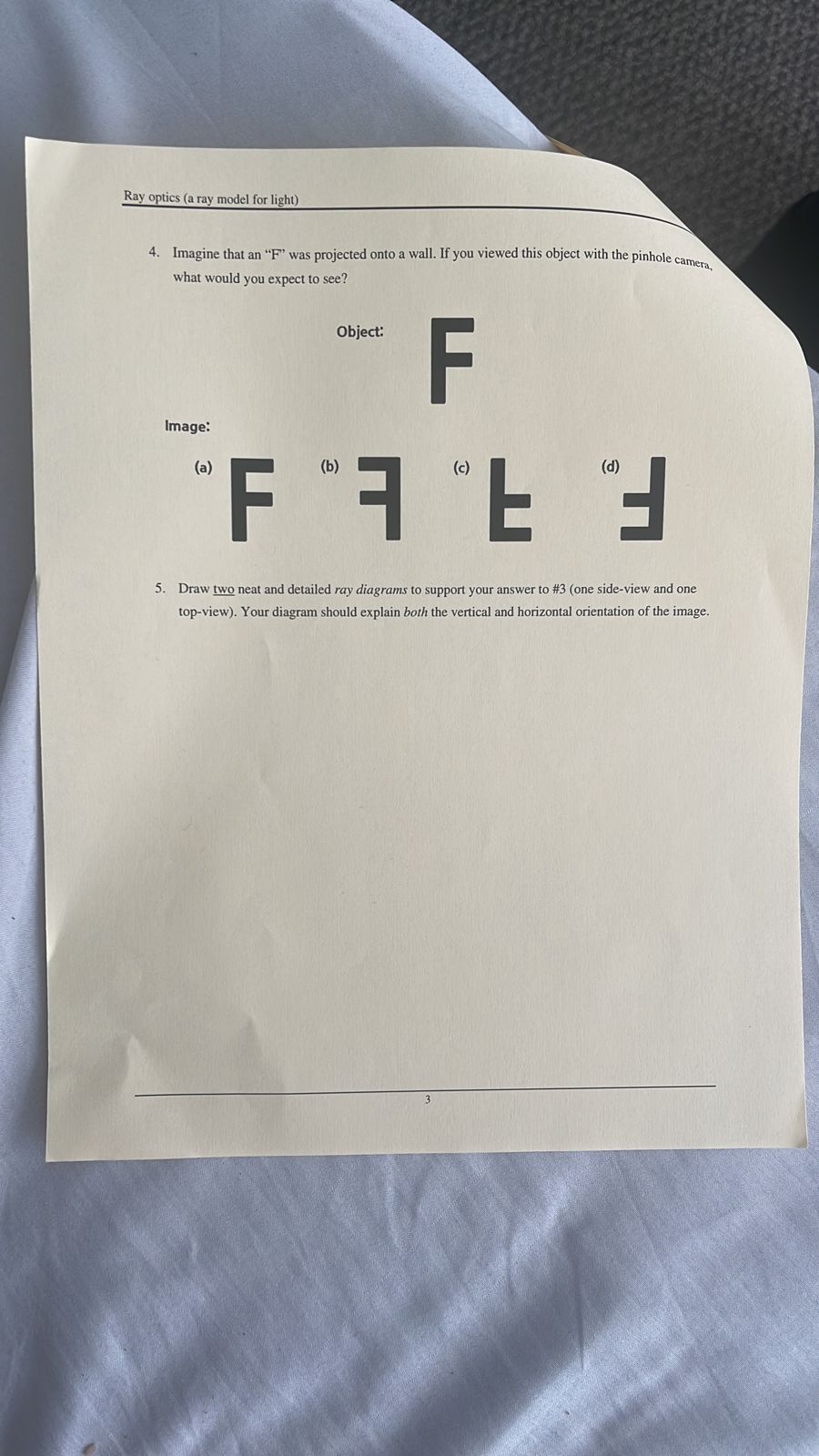 and what you have learned about the way light behaves during lab