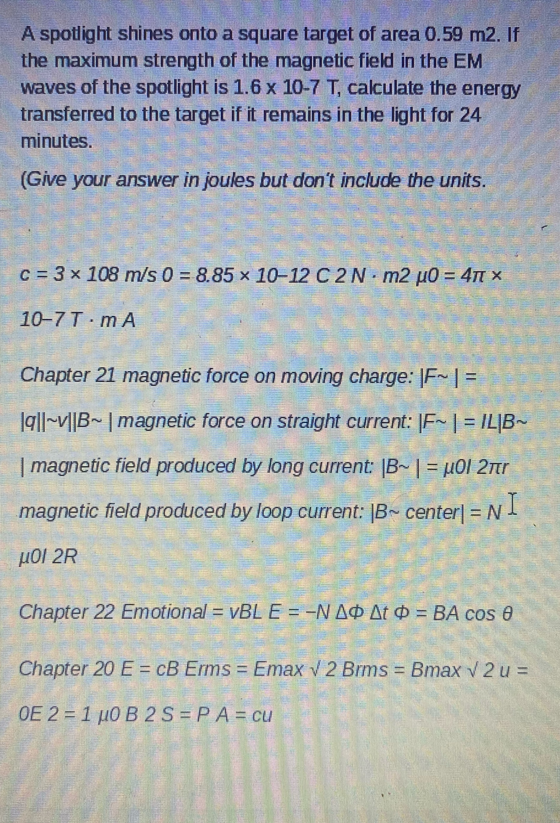 Please help and show your work using the equations below the question.