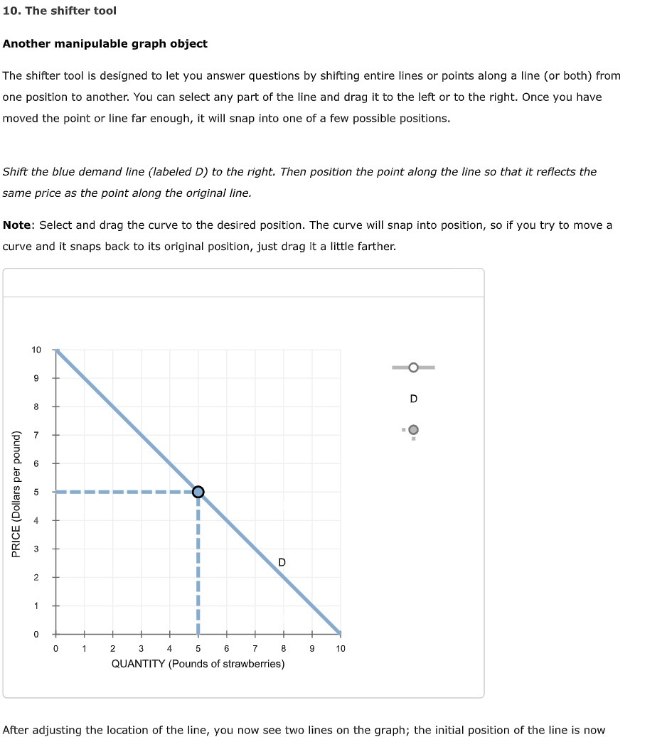 10. The shifter tool Another manipulable graph object The shifter tool