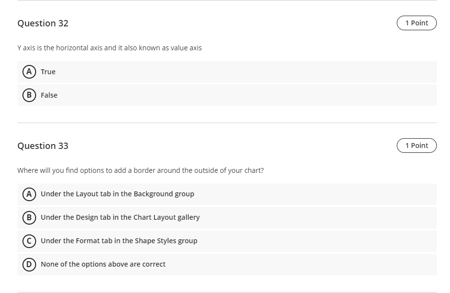 be equal number of cells in all the column selected A True