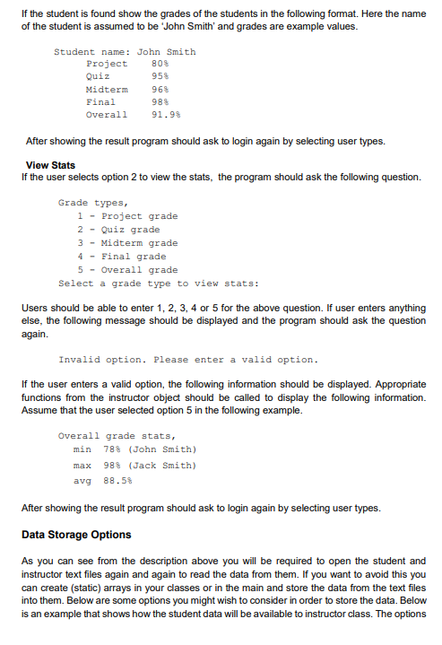 class has 20 students and 3 instructors. Instructor details, student details and