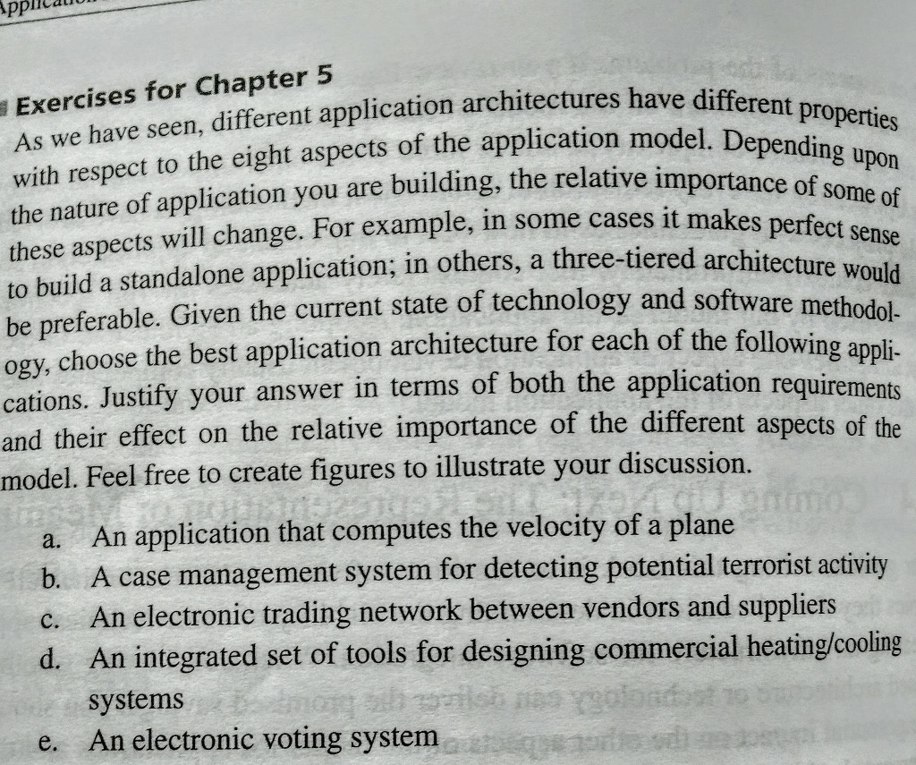 As we have seen, different application architectures have different properties with