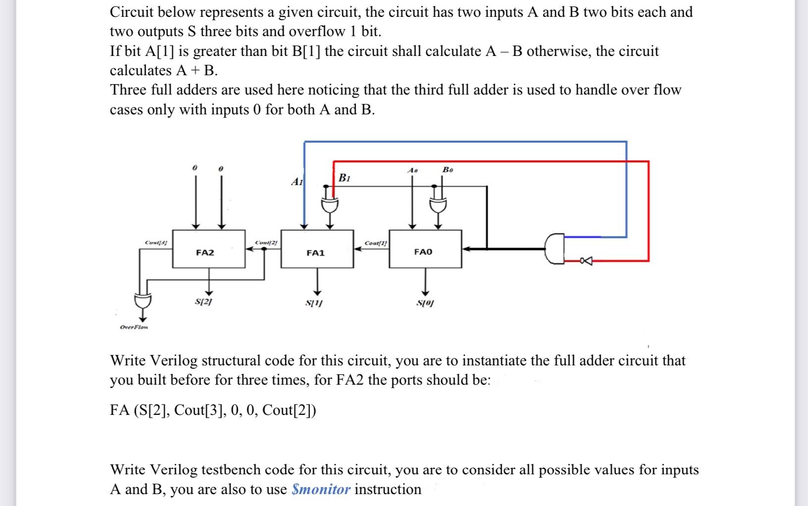  Circuit below represents a given circuit, the circuit has two inputs