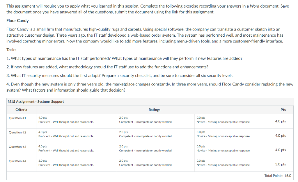  This assignment will require you to apply what you learned in
