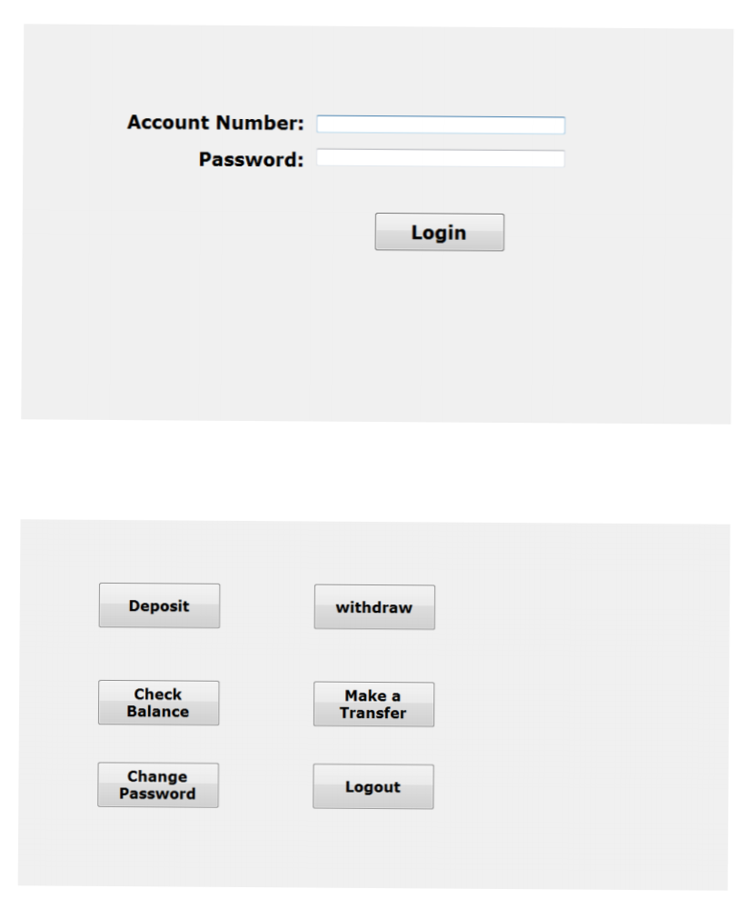 JAVA (GUI) project: ATM MAchine You have two text file 1. AccountInformation.txt:
