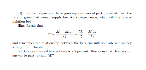 the consolidated government budget constraint Be-1 S tits - gets + 5