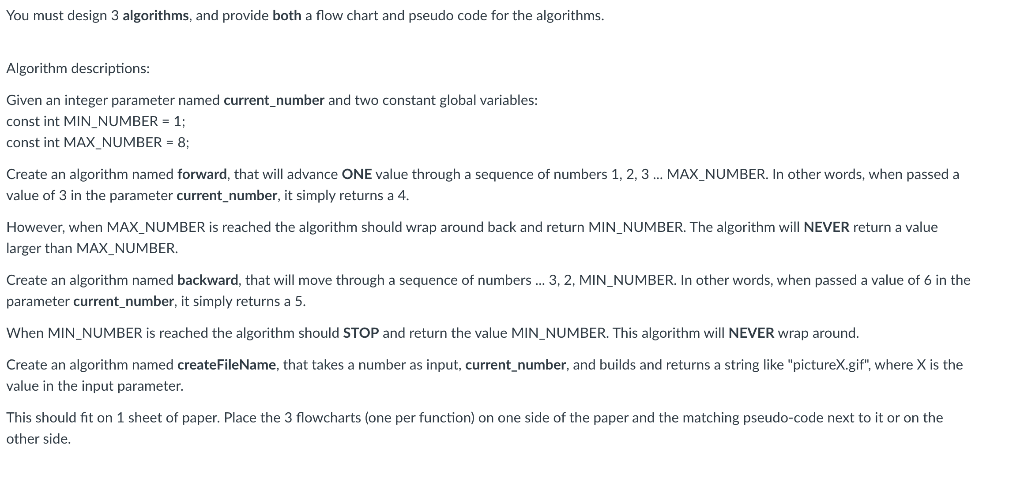 solve using c++ You must design 3 algorithms, and provide both a