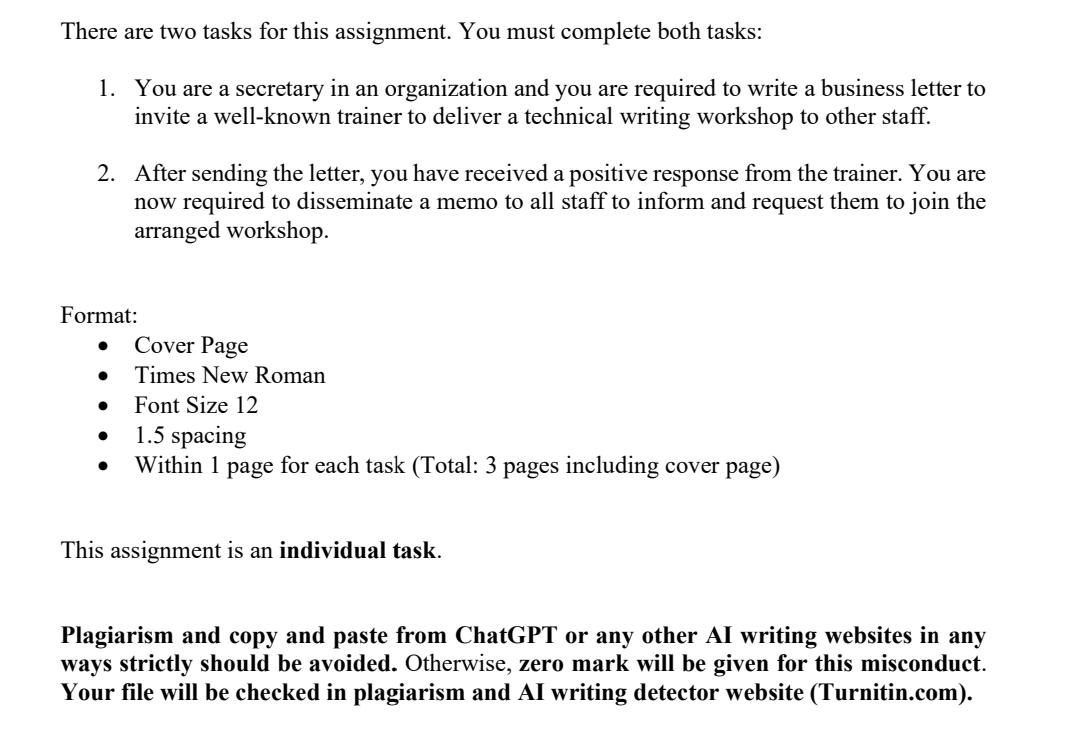  There are two tasks for this assignment. You must complete both