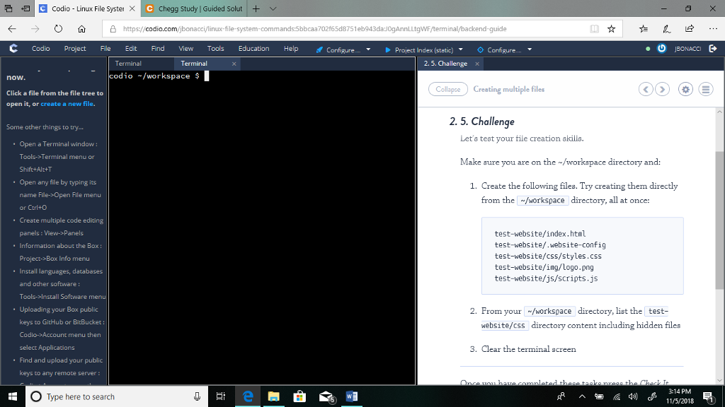  Codio - Linux File Syster C Chegg Study | Guided Solut