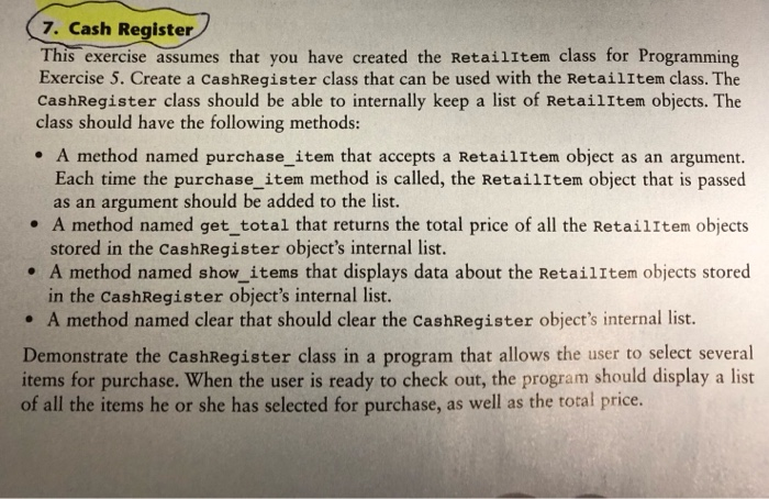 that holds data about an item in a retail store. The class