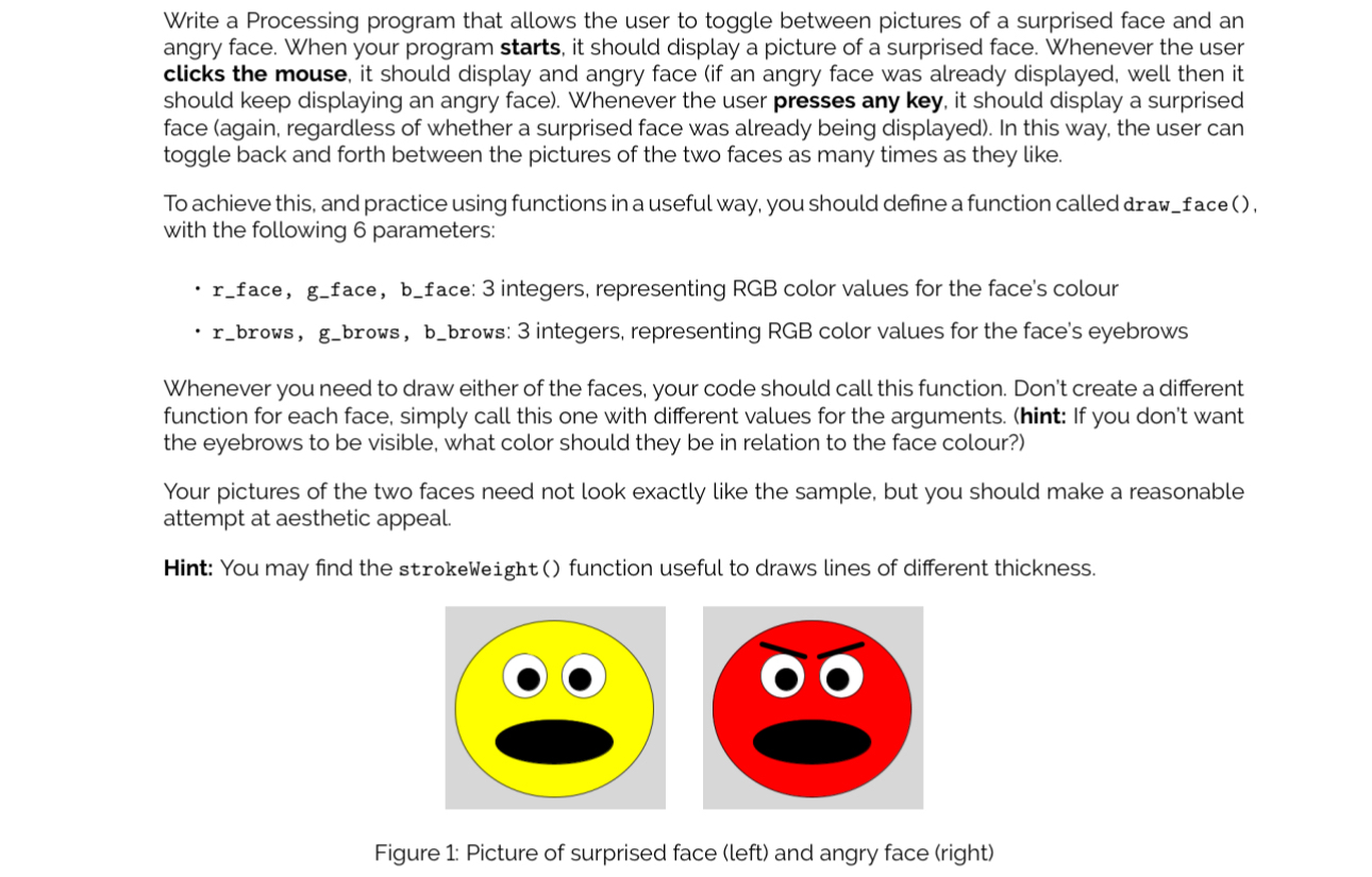  Write a Processing program that allows the user to toggle between
