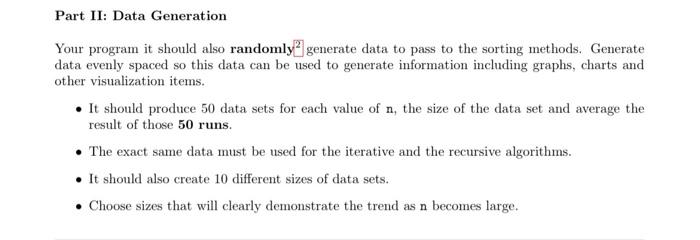 JAVA Part II: Data Generation Your program it should also randomly 2