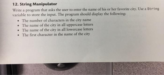 How can I write it in kotlin? 12. String Manipulator Write a
