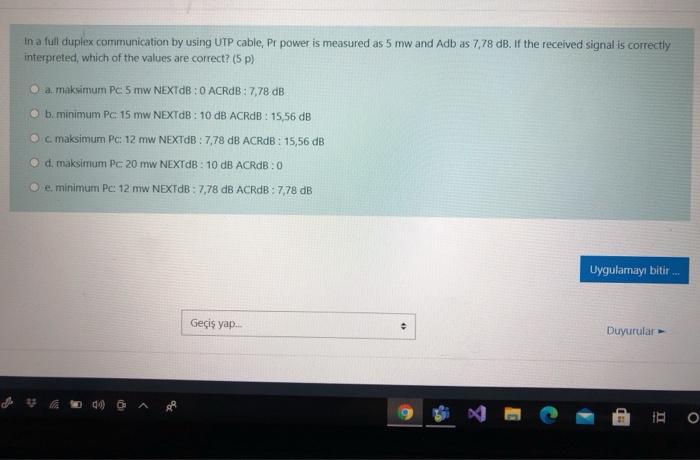  subject is data communication .. In a full duplex communication by