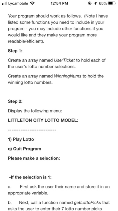 #1: Make sure and use the required functions as indicated in the