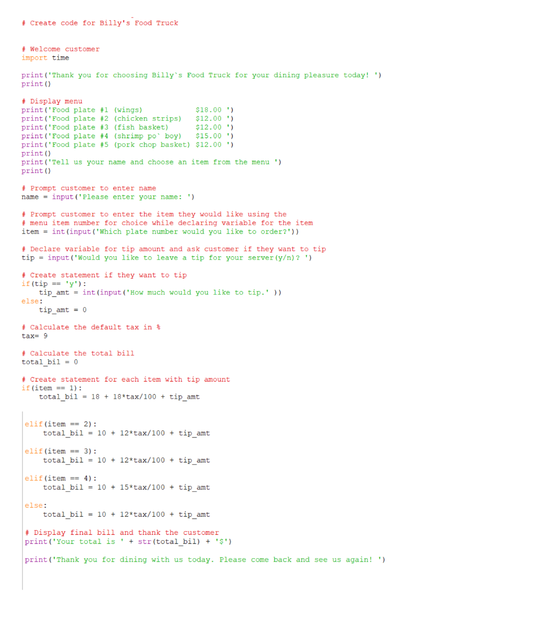  So this program works but I need it to repeat so