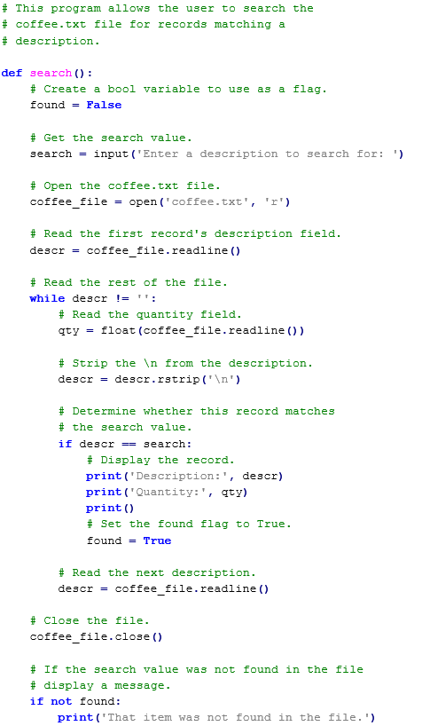 me) Using the coffee program in-class lecture. Modify each of the 5