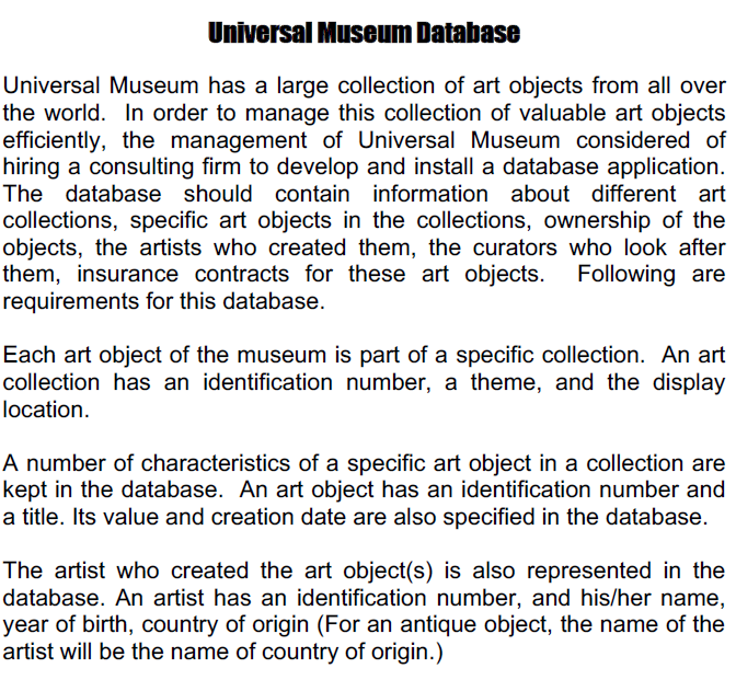 Create a Data Dictionary for a database. Based on the information given,